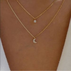 Stunning Double Layered Moon Necklace